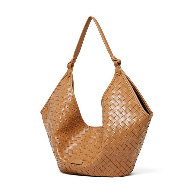 Women's brown Genuine Leather Woven Shoulder Bags 
