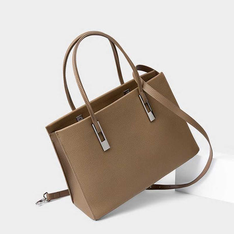  gray Large Capacity Genuine Leather Tote Bag 