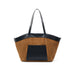 caramel Patchwork black Large Capacity Suede Leather Tote Bag 