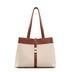 beige Large Cowhide Tote Bag with Twist Lock 