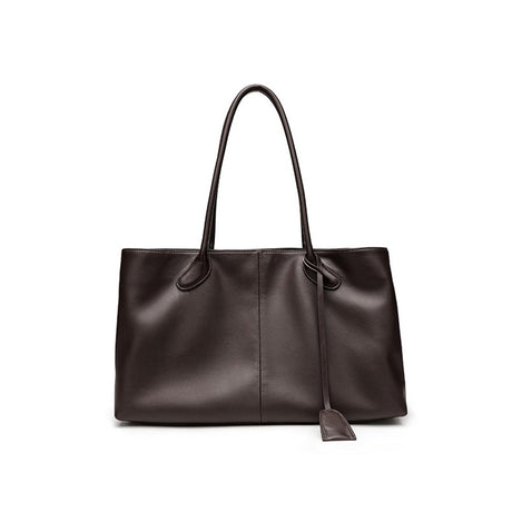 coffee Minimalist Genuine Leather Large Capacity Bag