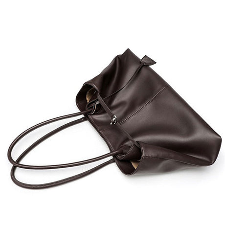 coffee Minimalist Genuine Leather  Tote Bag