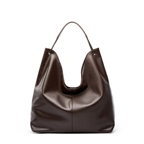 Coffee Minimalist Premium Genuine Leather Tote Bag