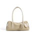 creamy white  Nubuck Leather handbag with a tassel 