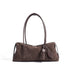coffee Brown Nubuck Leather handbag with a tassel 