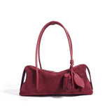Cherry Red handbag with tassels 