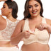 Womens Plus Size Front Clasp Lace Wirefree Tank Top Bra | PRUSES-2