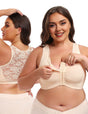 Womens Plus Size Front Clasp Lace Wirefree Tank Top Bra | PRUSES-2