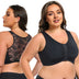 Womens Plus Size Front Clasp Lace Wirefree Tank Top Bra | PRUSES-5