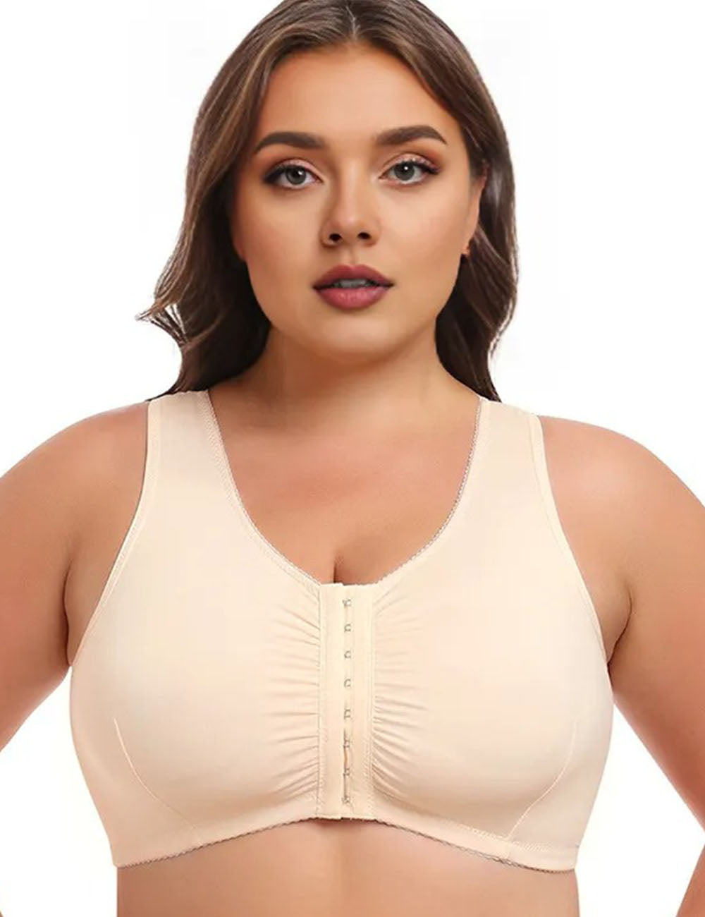 Womens Plus Size Front Clasp Lace Wirefree Tank Top Bra | PRUSES