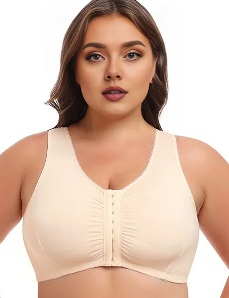Womens Plus Size Front Clasp Lace Wirefree Tank Top Bra | PRUSES