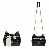Black Quilted Chain Bags Hobo Shoulder Bag