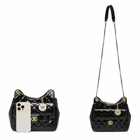 Black Quilted Chain Bags Hobo Shoulder Bag