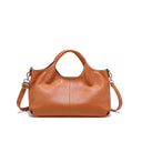 caramel Soft Genuine Leather Top-Handle Tote Bag