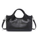 Women's black Soft Genuine Leather Top-Handle Tote Bag