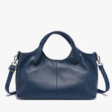 Women's blue Soft Genuine Leather Top-Handle Tote Bag