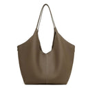 gray Soft Leather Slouchy Hobo Bag 