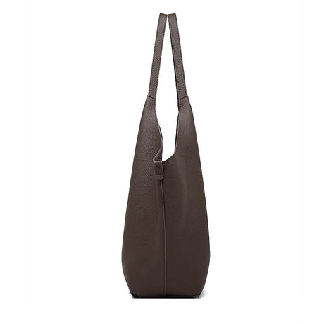 coffee Soft Leather Slouchy Hobo Bag side view