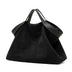 Black handbag with a minimalist design 