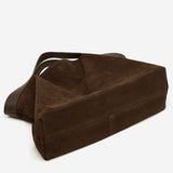Coffee Brown suede handbag 