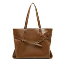 brown Vegetable-Tanned Leather Large Tote Bag