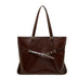 chocolate Vegetable-Tanned Leather Large Tote Bag