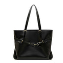 black  Vegetable-Tanned Leather Large Tote Bag