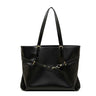 black  Vegetable-Tanned Leather Large Tote Bag