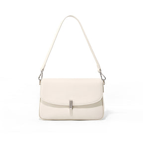 White Square handbag with a silver clasp