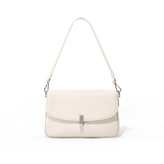 White Square handbag with a silver clasp