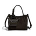 coffee Woven Leather Tote Bag with Detachable Mini Bag 