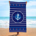 Anchor Pattern Soft Printed Microfiber Beach Towel | PRUSES - PRUSES