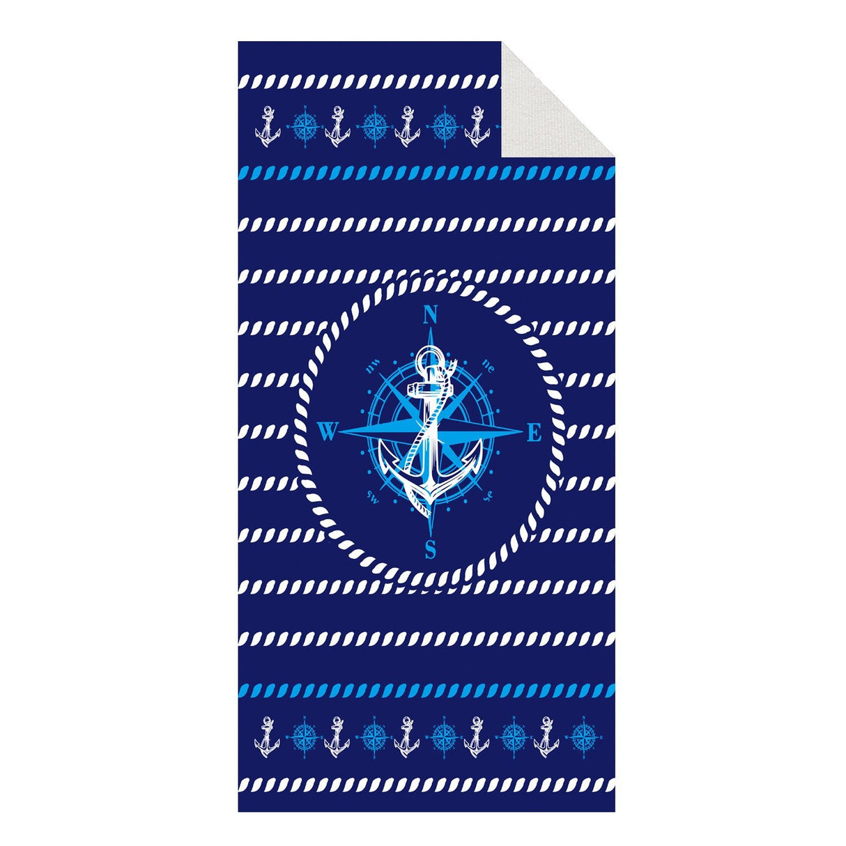 Anchor Pattern Soft Printed Microfiber Beach Towel | PRUSES - PRUSES