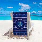 Anchor Pattern Soft Printed Microfiber Beach Towel | PRUSES - PRUSES