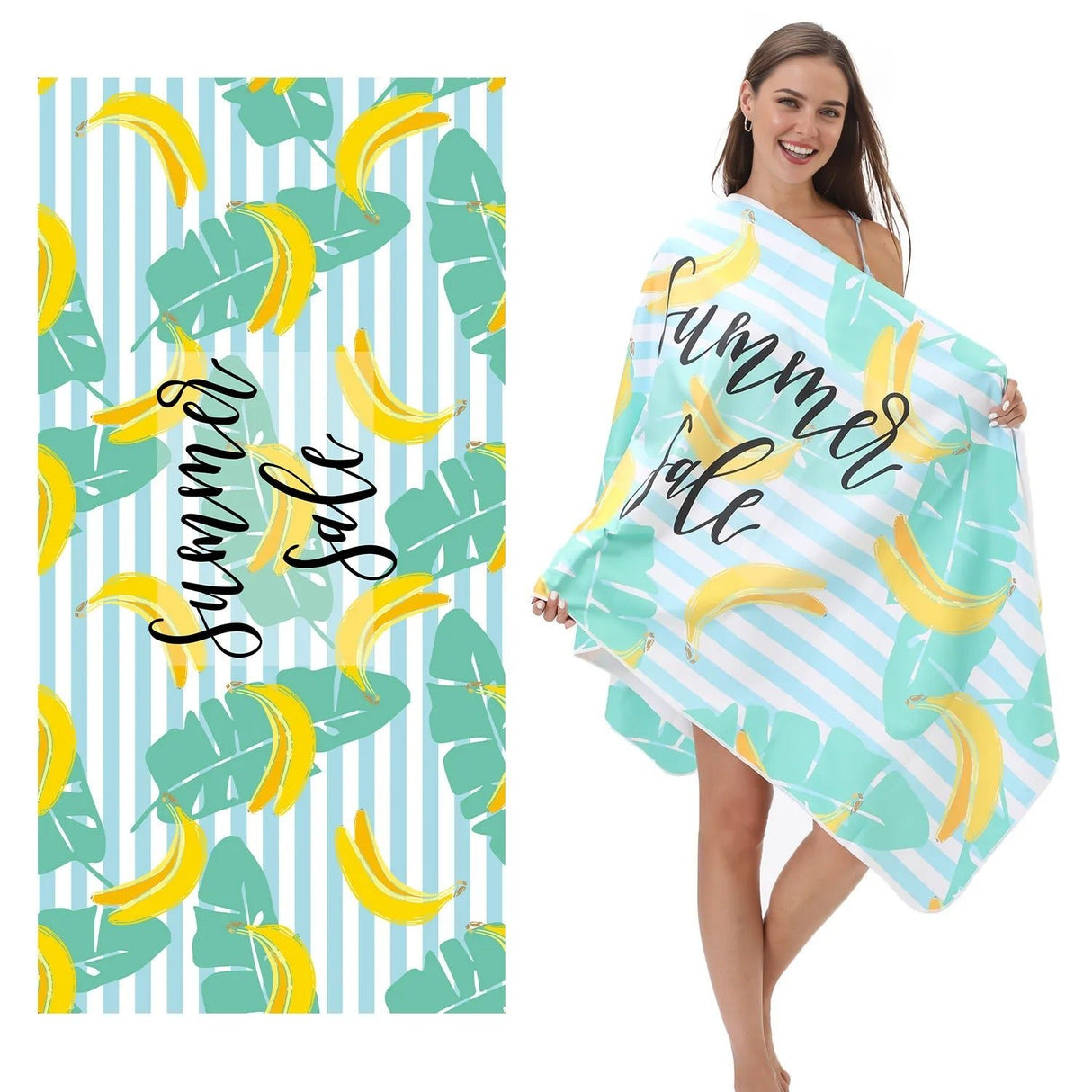Banana Pattern Double - Faced Fleece Beach Towel | PRUSES - PRUSES