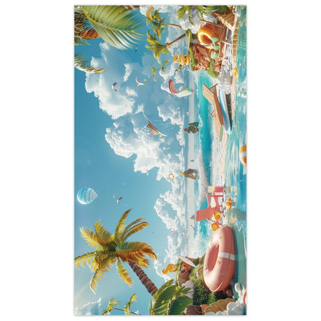 Beach Scenery Double - Faced Fleece Beach Towel | PRUSES - PRUSES