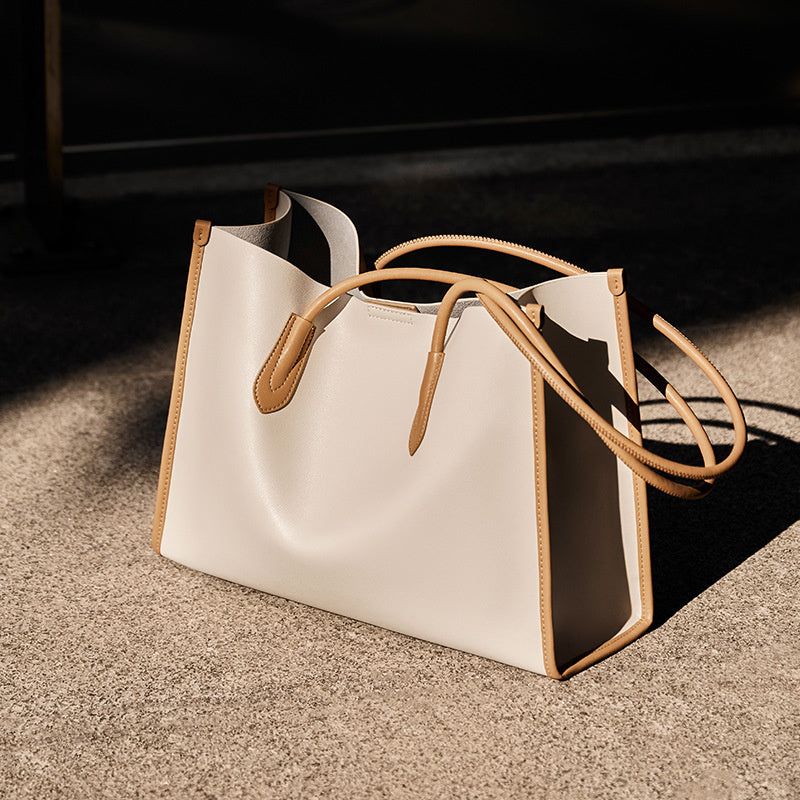 beige_genuine_leather_square_large_tote_bag_women_s_shoulder_bags