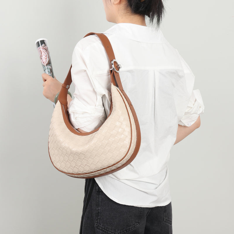 beige_leather_woven_half-moon_hobo_handbag_shoulder_bag_1