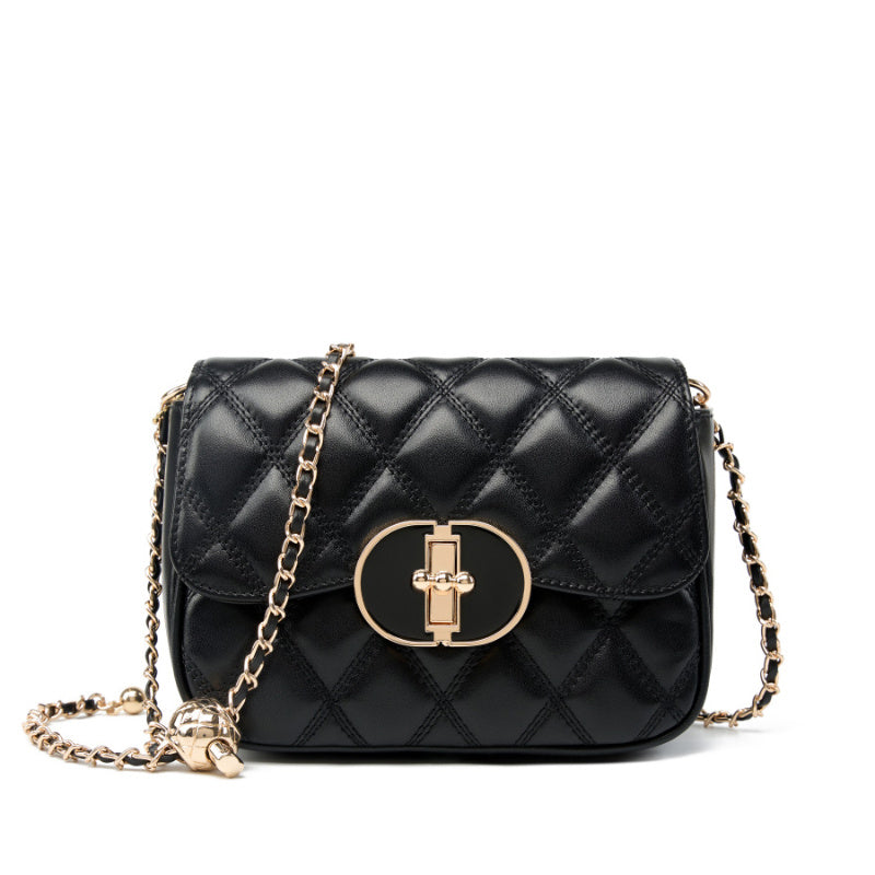 black_genuine_leather_quilted_chain_bags_flap_buckle_shoulder_bag_1