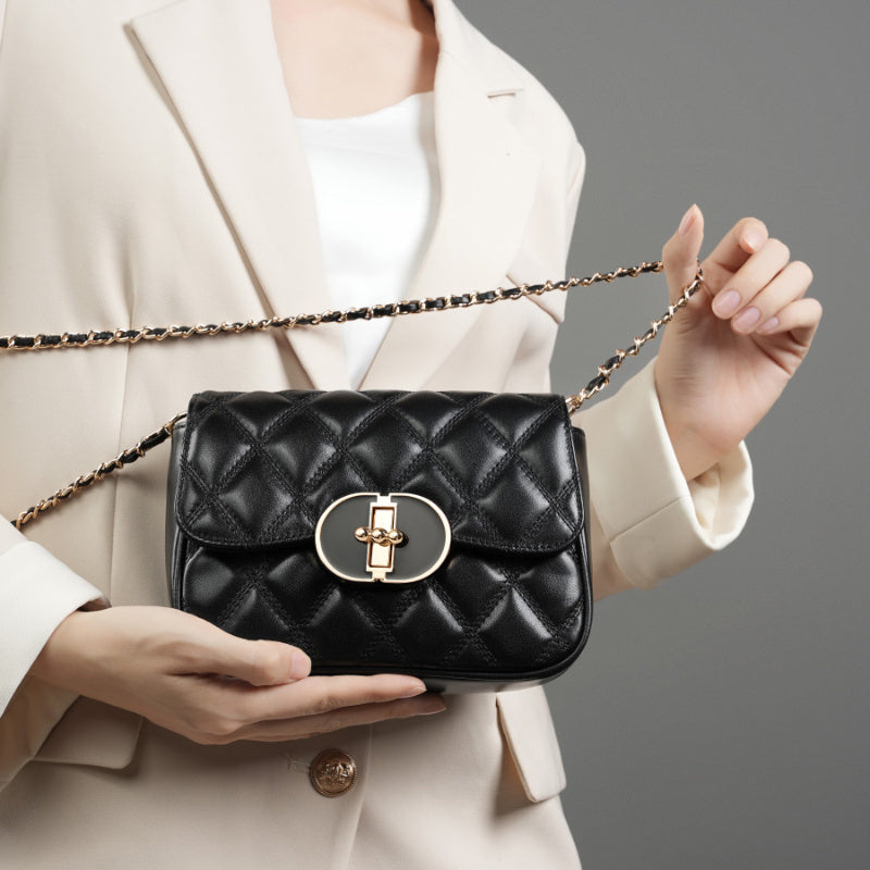 black_genuine_leather_quilted_chain_bags_flap_buckle_shoulder_bag_14