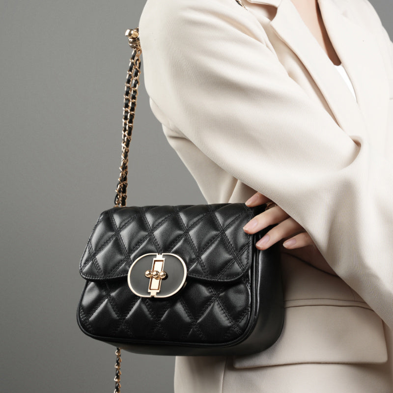 black_genuine_leather_quilted_chain_bags_flap_buckle_shoulder_bag_16