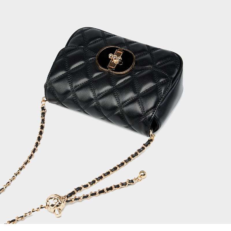 black_genuine_leather_quilted_chain_bags_flap_buckle_shoulder_bag_7