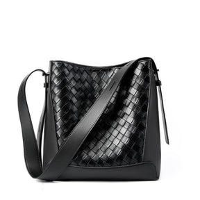 black_genuine_leather_woven_large_tote_bag_wide_strap_shoulder_bags_1