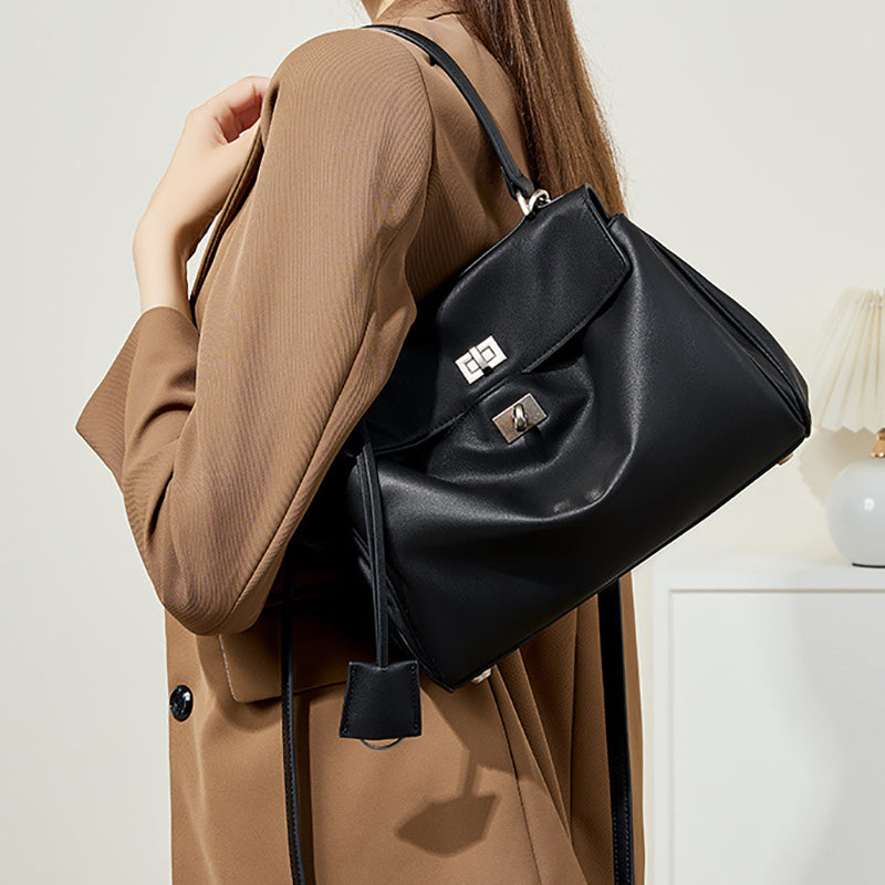 black_leather_large_tote_bag_top_handle_crossbody_bag_with_buckle_12