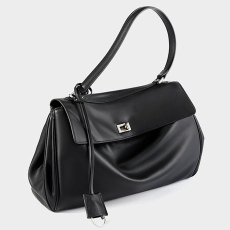 black_leather_large_tote_bag_top_handle_crossbody_bag_with_buckle_14