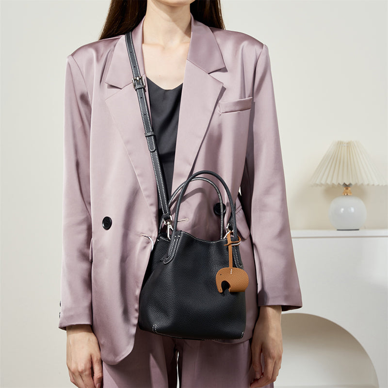 black_leather_litchi_grain_bucket_bags_mini_crossbody_bags_9