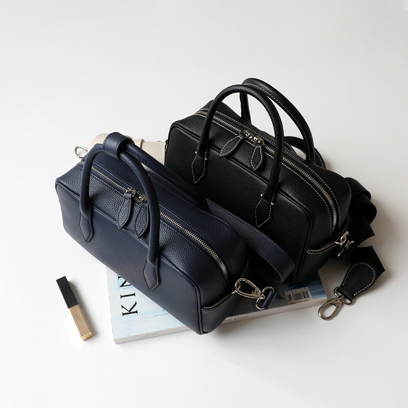 black_leather_litchi_grain_handbags_minimalist_shoulder_bag_1