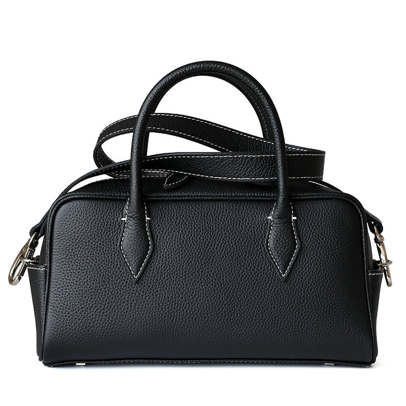 black_leather_litchi_grain_handbags_minimalist_shoulder_bag_3