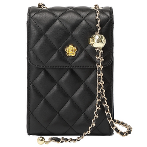 black_leather_quilted_chain_shoulder_mini_bags_cellphone_pouch_1