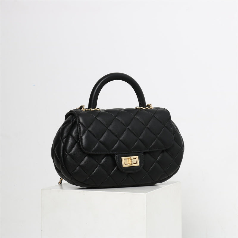 black_leather_qulited_shoulder_ellipse_flap_chain_bags_crossbody_purses_3